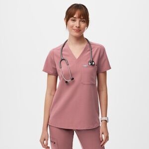 Mauve 1 pocket scrub top